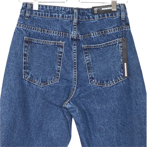 Dolls Kill Momokrom High Waist Cropped Wide Leg Raw Hem Jeans - Picture 8 of 11